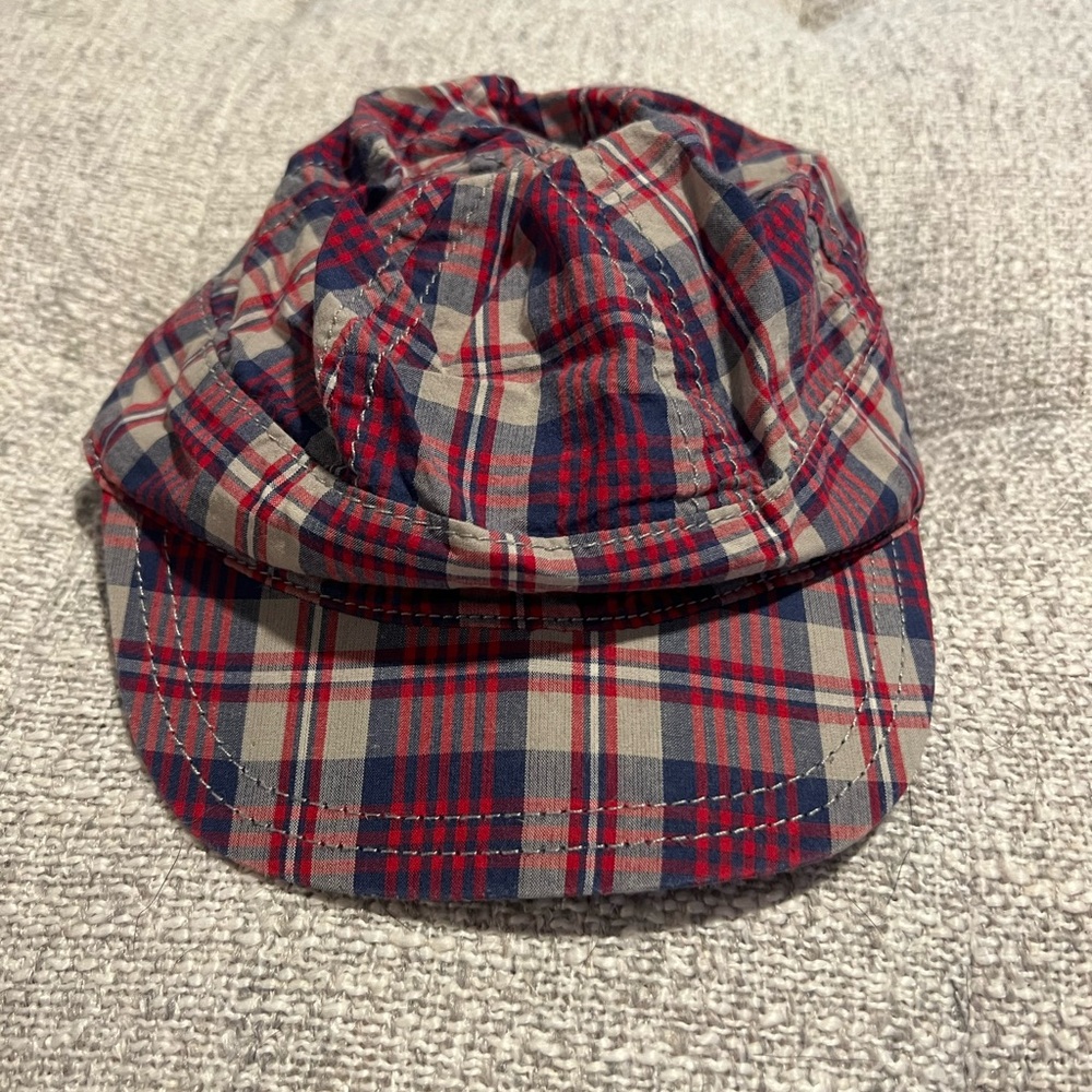 Baby GAP Red and Blue Plaid Cap